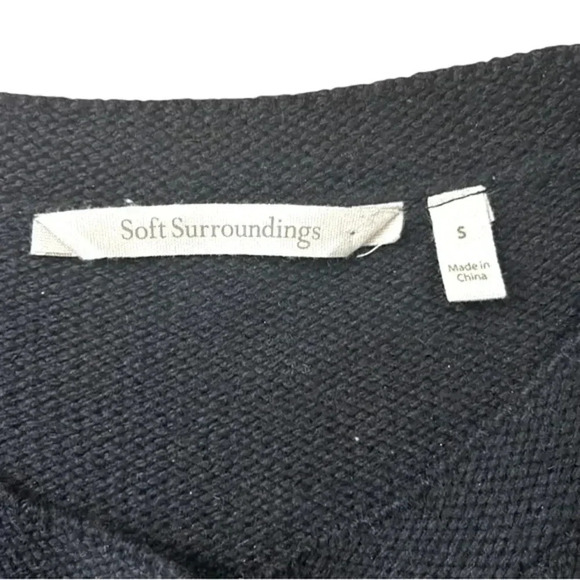 Soft Surroundings Sydney Cable Knit Wool Blend Sweater in Black Size Small - Picture 7 of 12